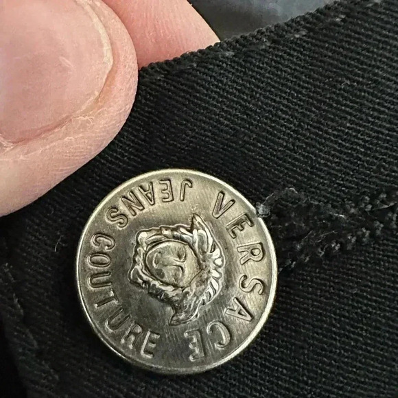 VINTAGE VERSACE JEANS COUTURE BLACK PANTS SIZE 24” EUC ***STUNNING*** - Picture 6 of 9